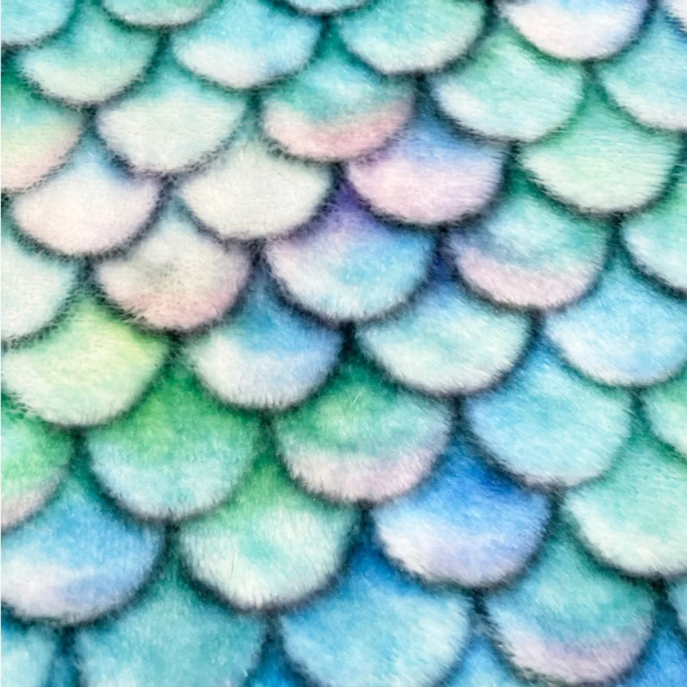 Comfy Tails Mermaid Tail Throw Blanket Plush Blue Green Kids - Picture 3 of 7